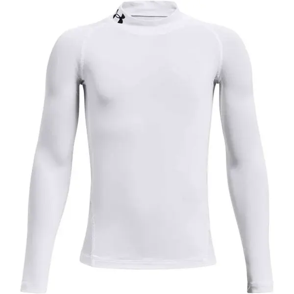 Under Armour HG ARMOUR MOCK Chlapčenské kompresné tričko, biela, veľkosť XS