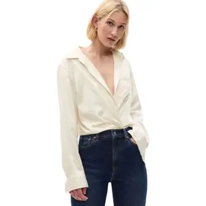 GAP BOYFRIEND Dámska košeľa, béžová, veľkosť