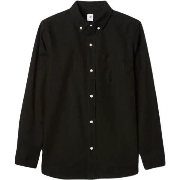 GAP FA24 LS OXFORD Chlapčenská košeľa, čierna, veľkosť