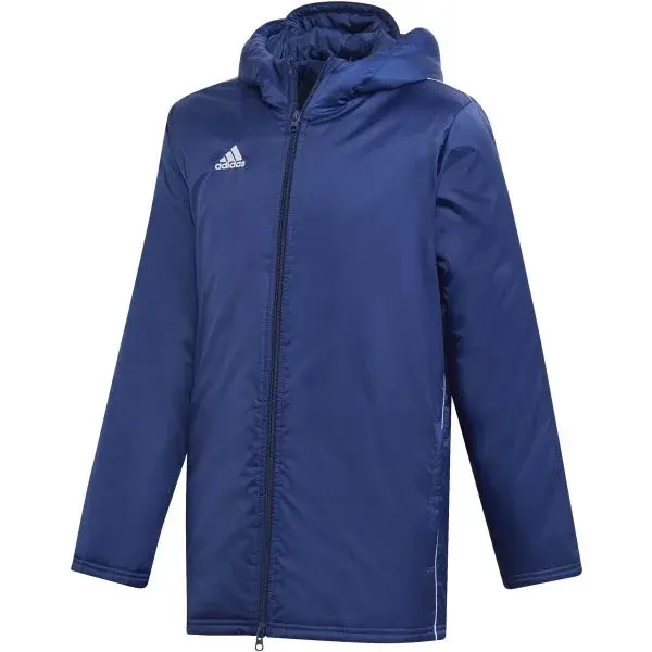 adidas CORE18 STD JKT Chlapčenská  športová bunda, tmavo modrá, veľkosť