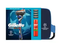 Gillette Xmass sada UEFA holicí strojek + 4 hlavice, taška a gel na holení 200 ml