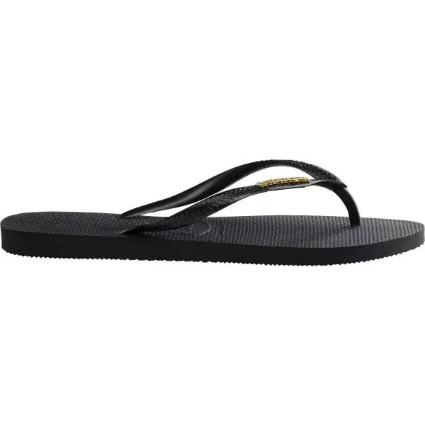 HAVAIANAS SLIM LOGO METALLIC Dámske žabky, čierna, veľkosť 41/42