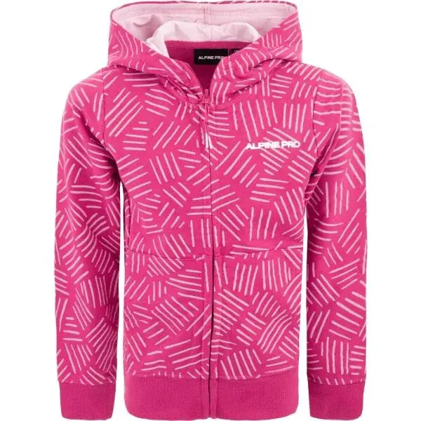 ALPINE PRO VELQO Dievčenská mikina, ružová, veľkosť 104-110
