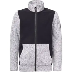 Lewro BILGE Detská flísová mikina svetrového vzhľadu, sivá, veľkosť 152-158