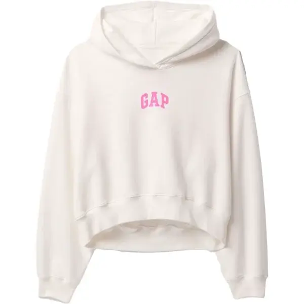 GAP LOGO CROPPED Dámska mikina, biela, veľkosť