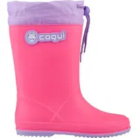 Coqui RAINY COLLAR Detské čižmy, ružová, veľkosť