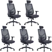 MERCURY 5PACK Ergonomická kancelářská židle ARES černá, vysoké postavy, sezení 8 hodin denně (5 ks)