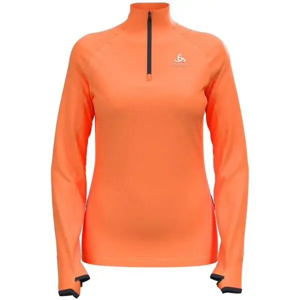 Odlo W MID LAYER 1/2 ZIP AXALP CERAMIWARM Dámska funkčná stredná vrstva, oranžová, veľkosť