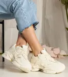 Gemre Beige Women's Chunky Sporty Sneakers Zarina