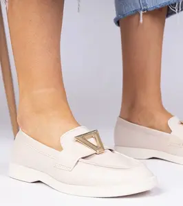 Gemre Beige women's loafers with elegant embellishment Viletta