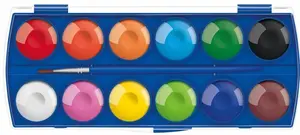 Barvy vodové 12 ks barev 30mm + štětec