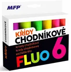 Křídy M chodníkové fluo kulaté 6 ks mix barev - krabička