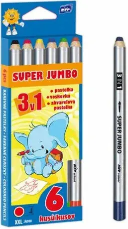 Pastelky MFP 6 ks Super Jumbo 3v1