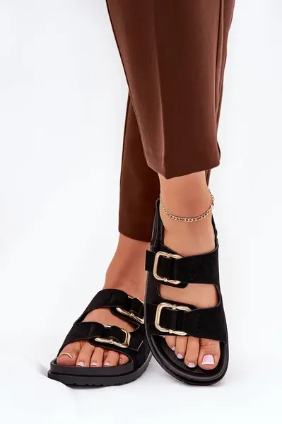 Boto Dámské sandály s přezkami černé Seladith