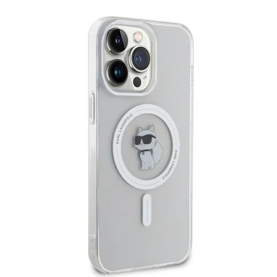 Zadní kryt Karl Lagerfeld IML Choupette MagSafe pro Apple iPhone 15 Pro Max, transparentní