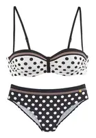 LASCANA Bikiny  oranžová / čierna / biela