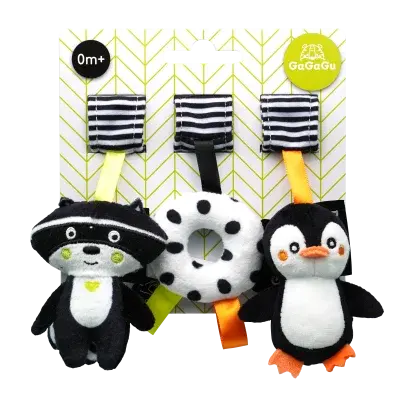 GaGaGu Závěsná plyšová hračka mýval, tučňák, donut