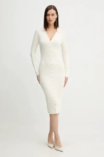 Šaty Guess MIRANDA béžová barva, mini, W5BK60 Z2YJ2