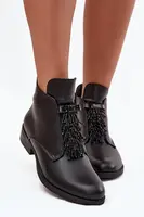 S. BARSKI Zateplené dámské kotníkové boty na ploché podešvi S.Barski