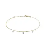 Náramek s provrtanými diamanty ve žlutém zlatě KLENOTA