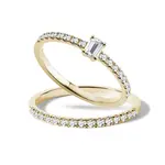 Set zásnubního a snubního prstenu s diamanty ve 14k zlatě KLENOTA