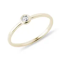 Zlatý bezel prsten s briliantem KLENOTA