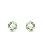 Zlaté náušnice pecky se zelenými ametysty KLENOTA