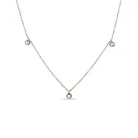 Náhrdelník z růžového zlata s bezel diamanty KLENOTA