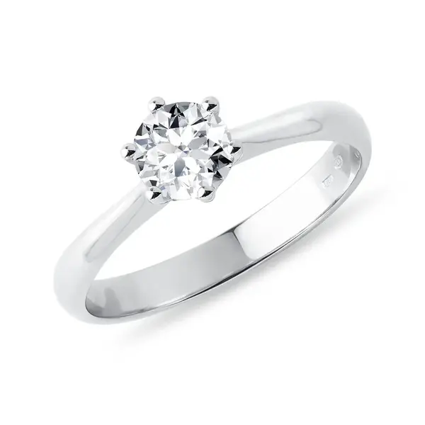 Zásnubní prsten 0.5 ct bílé 14k zlato KLENOTA