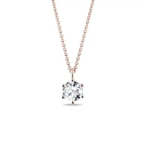 Přívěsek z růžového zlata s čirým briliantem KLENOTA