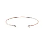 Pevný náramek z růžového zlata s dvěma brilianty KLENOTA