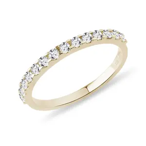 Half eternity prsten ze žlutého zlata s diamanty KLENOTA