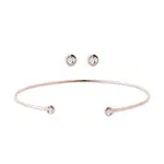 Sada minimalistických diamantových šperků v růžovém zlatě KLENOTA