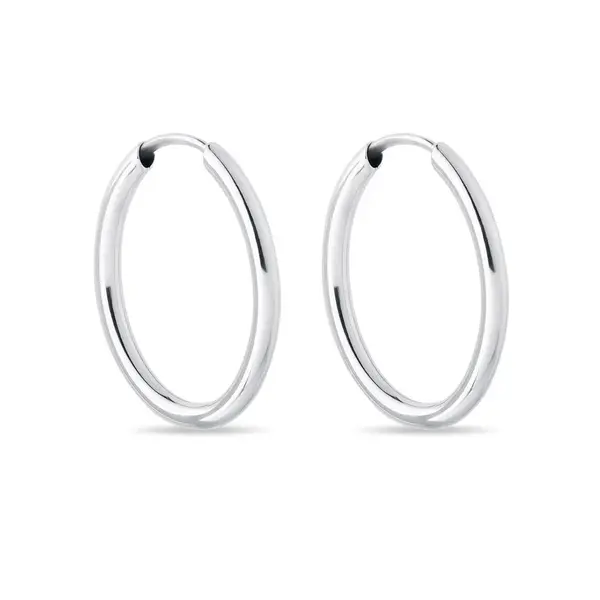 Moderní oválné náušnice z bílého zlata KLENOTA