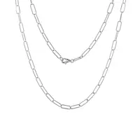 Řetízek typu Paperclip v bílém zlatě v délce 50 cm KLENOTA