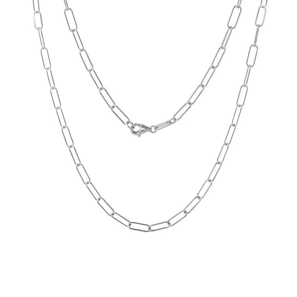 Řetízek typu Paperclip v bílém zlatě v délce 50 cm KLENOTA