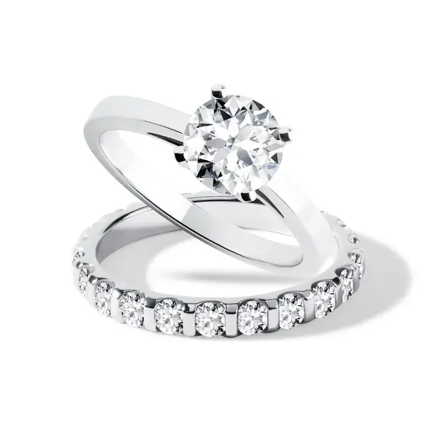 Luxusní souprava s diamanty v bílém zlatě KLENOTA