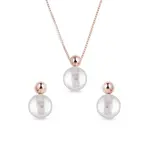 Súprava moderných perlových šperkov z ružového zlata KLENOTA
