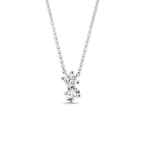 Jemný náhrdelník cluster z bieleho 14k zlata s diamantmi KLENOTA