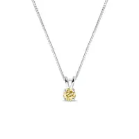 Náhrdelník v bielom zlate so žltým briliantom KLENOTA