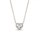 Diamantový náhrdelník srdce z ružového zlata KLENOTA