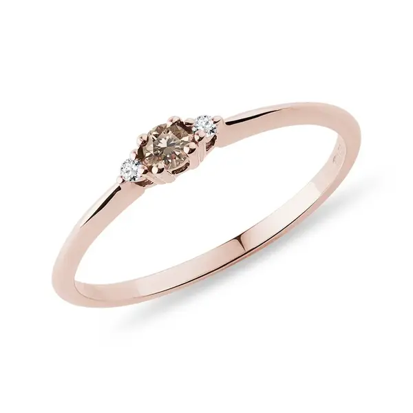 Zásnubný prsteň z ružového zlata s diamantmi KLENOTA