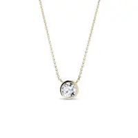 Zlatý náhrdelník bezel s diamantem KLENOTA