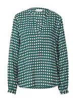 Kaffe Blúzka 'KA Sary Tilly'  tmavomodrá / zelená / biela