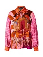 miss goodlife Blúzka 'Mystical Portal'  žltá / oranžová / ružová / čierna