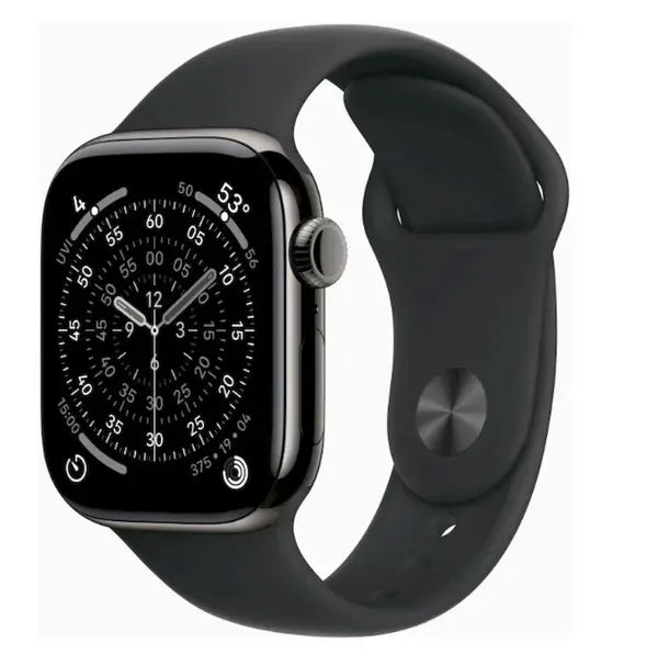 APPLE Watch 11 GPS + Cellular 42mm břidlicově šedý titan - černý sportovní řemínek - M/L