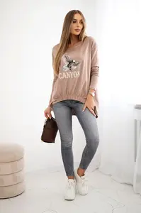 Kesi Dámská halenka s orlem a nápisem Canyon velbloud