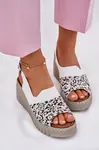 Dámské Sandály Z Přírodní Kůže Na Klínu Bílé Artiker