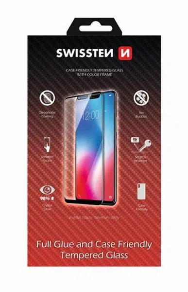 Tvrzené sklo Swissten Full Glue, Color Frame, Case Friendly pro Xiaomi Redmi 7A, černá