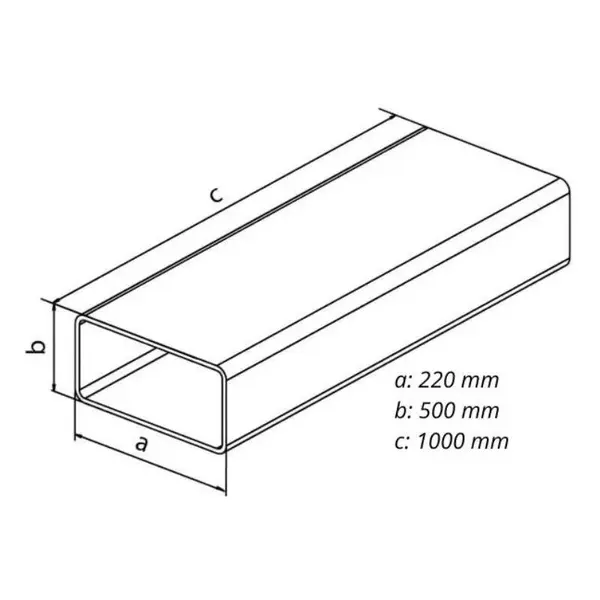 Kanál plochý V, 220 x 55 x 1000 mm 0644